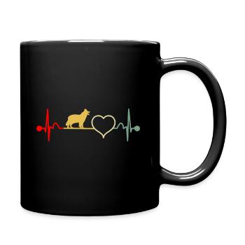Chodsky Pes Chien de berger bohémien Battement de cœur - Mug uni - noir - Droite