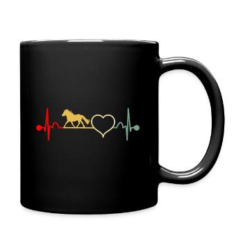 Shetland Pony Shetland Pony Heartbeat Retro - Full Colour Mug - black - Right