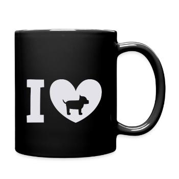 J’aime les chiens, les amoureux des chiens, l’amour des chiens, les amoureux des animaux - Mug uni - noir - Droite