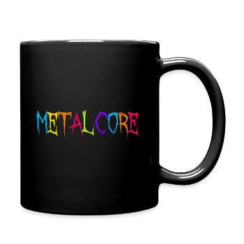 Lustige Metalcore Regenbogenfarben Metalhead - Tasse einfarbig - Schwarz - Rechts