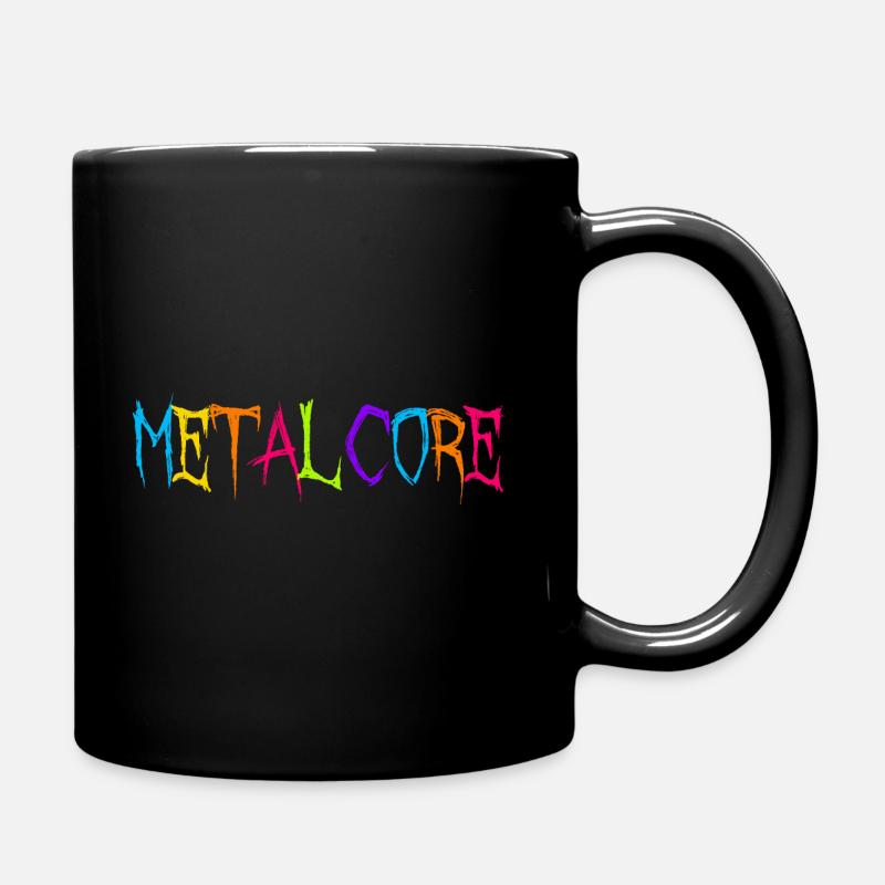 Lustige Metalcore Regenbogenfarben Metalhead - Tasse einfarbig - Schwarz