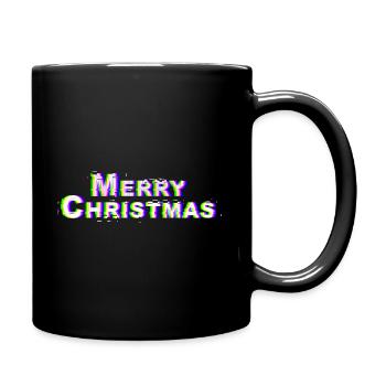 merry christmas glitch - Tasse einfarbig - Schwarz - Rechts