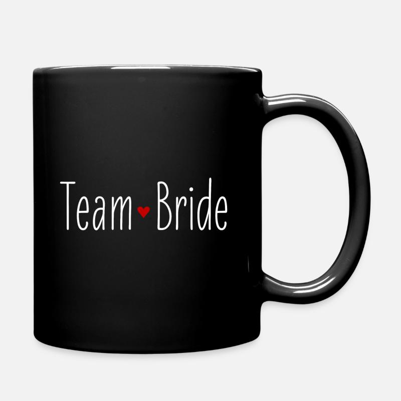 Team Bride Bride Red Heart Wedding Wedding Party - Tazza monocolore - nero
