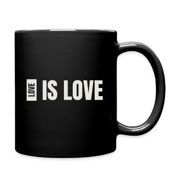 love is love - Tasse einfarbig - Schwarz - Rechts