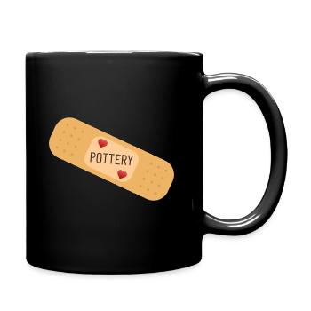 Töpfern Töpferei - Tasse einfarbig - Schwarz - Rechts