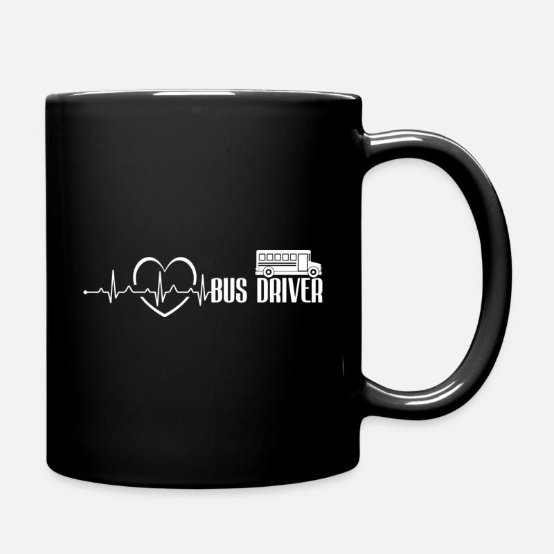 Busfahrer Heartbeat - Tasse einfarbig - Schwarz