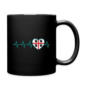 Pulse Heart Gift Sardinia Sardegna Italy - Full Colour Mug - black - Right