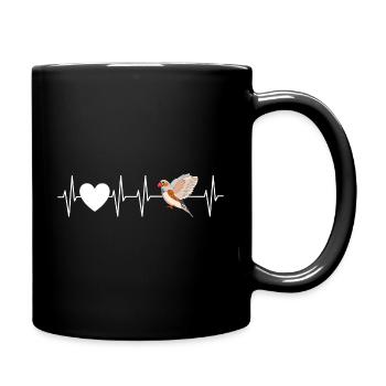 Heart Rate / My Heartbeat Zebra Finches Finches - Full Colour Mug - black - Right