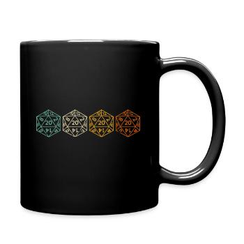 Rpg D20 Würfel Spielleiter W20 Rollenspiel Vintage - Tasse einfarbig - Schwarz - Rechts