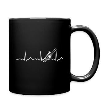 Trombone - rythme cardiaque, pouls, ligne cardiaqu - Mug uni - noir - Droite