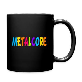 Lustige Metalcore Regenbogenfarben Metalhead - Tasse einfarbig - Schwarz - Rechts