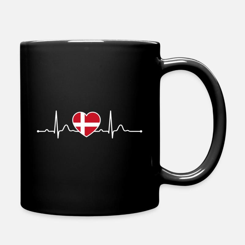 Dänemark Herz Herzlinie Urlaub - Tasse einfarbig - Schwarz