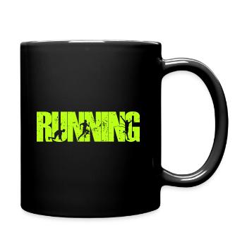 Vintage Retro Laufen | Für Marathonläufer - Tasse einfarbig - Schwarz - Rechts