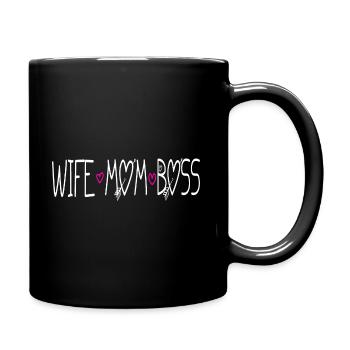 MOMLIFE Mama Design Mutterherz Mutterlieb - Tasse einfarbig - Schwarz - Rechts