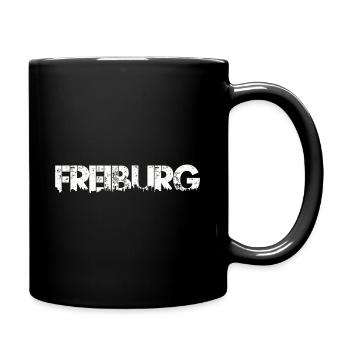 Stadt Freiburg im Breisgau Schwarzwald - Tasse einfarbig - Schwarz - Rechts