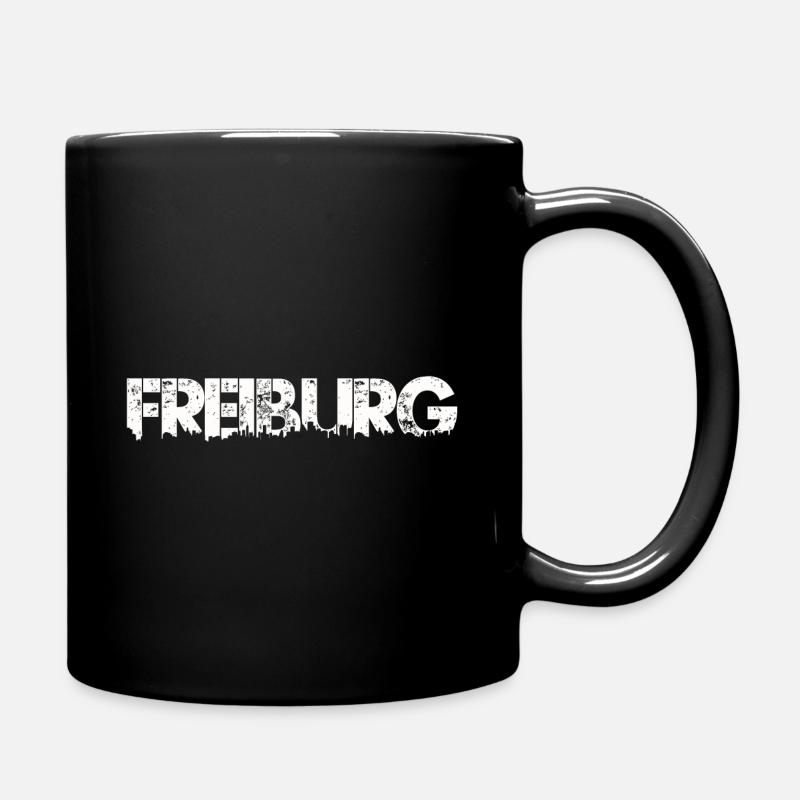 Stadt Freiburg im Breisgau Schwarzwald - Tasse einfarbig - Schwarz