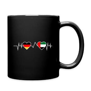 Deutschland Dubai Herzschlag Geschenk - Tasse einfarbig - Schwarz - Rechts