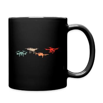 Drone Drone Pilot Flying Retro Gift - Full Colour Mug - black - Right