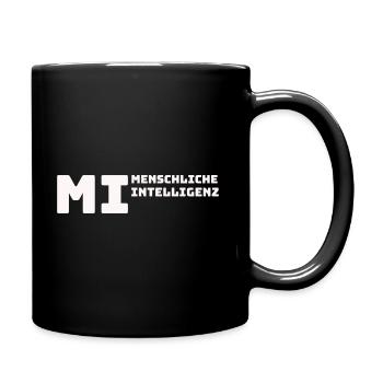 Menschliche Intelligenz - Tasse einfarbig - Schwarz - Rechts