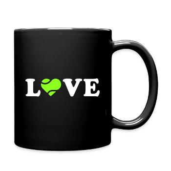 Ich liebe Padel - Tasse einfarbig - Schwarz - Rechts