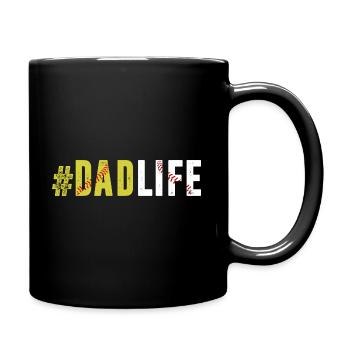 Dad Life Softball Daddy Baseball Sports Lover - Full Colour Mug - black - Right