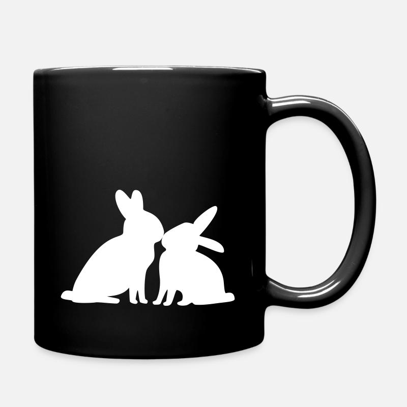 Hasen-Paar [vec] - Tasse einfarbig - Schwarz