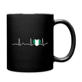 Nigeria - heartbeat, pulse, heart line, ECG - Full Colour Mug - black - Right