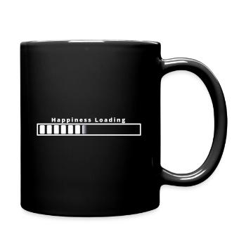 Happiness loading - Tasse einfarbig - Schwarz - Rechts