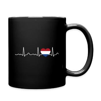 Netherlands - Heartbeat, pulse, heartline, ECG - Full Colour Mug - black - Right