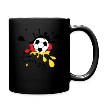 Fußball Deutschland WM WM WM - Tasse einfarbig - Schwarz - Rechts