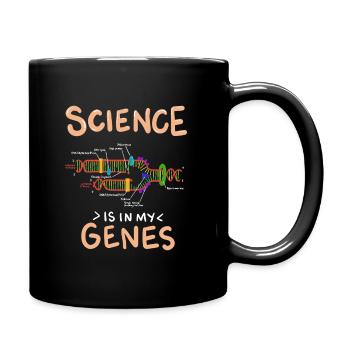 Funny genetics science in the genes - Full Colour Mug - black - Right