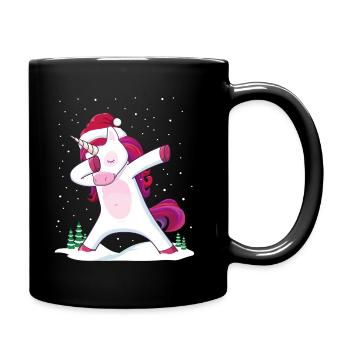 Dabbing Licorne Noël Unicorn cadeau Xmas - Mug uni - noir - Droite