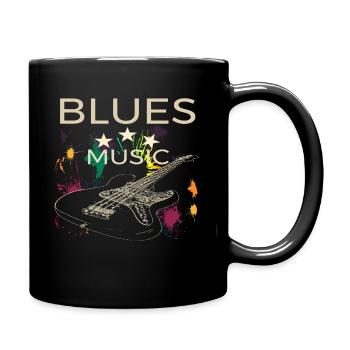 Blues Music Bass Guitar Artistry Design - Full Colour Mug - black - Right