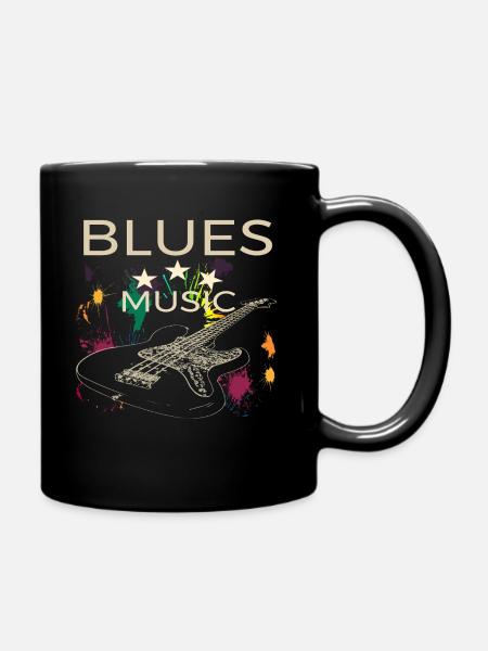 Blues Music Basse Guitare Artistique Design - Mug uni - noir