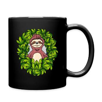 Stoned Sloth | Weed Cannabis THC CBD Ganja - Full Colour Mug - black - Right