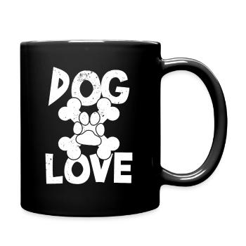 Hundeliebe-Hundespruch - Tasse einfarbig - Schwarz - Rechts