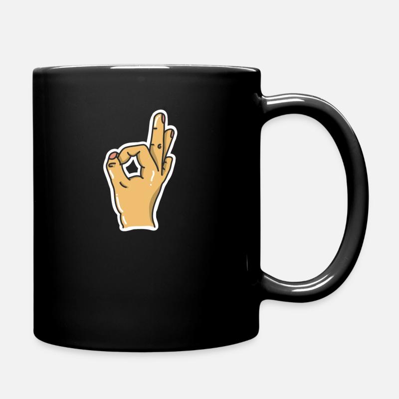Meme aus dem Internet!! - Finger Emoji - Tasse einfarbig - Schwarz