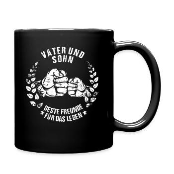 Vater und Sohn beste Freunde für das Leben - Tasse einfarbig - Schwarz - Rechts
