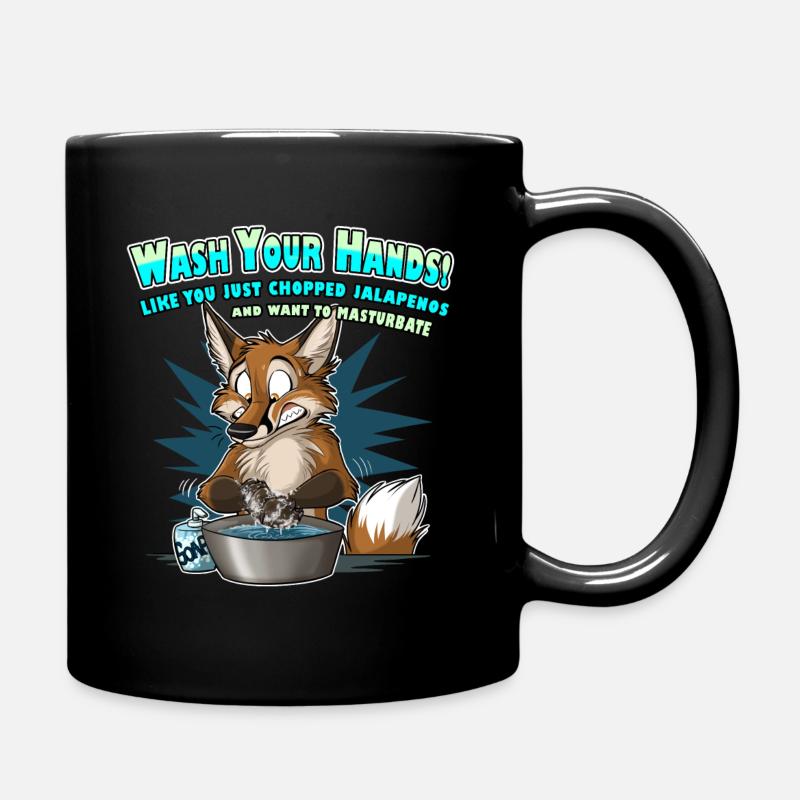 Wash Your Hands (blue) - Full Colour Mug - black