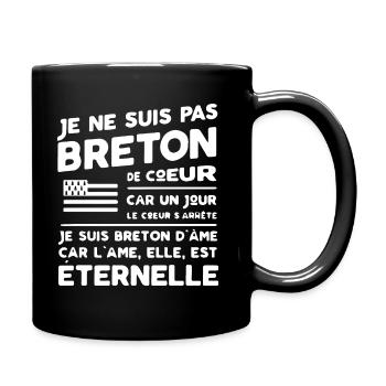 Phrase Citation Humour Breton Bretagne Idée Cadeau - Mug uni - noir - Droite