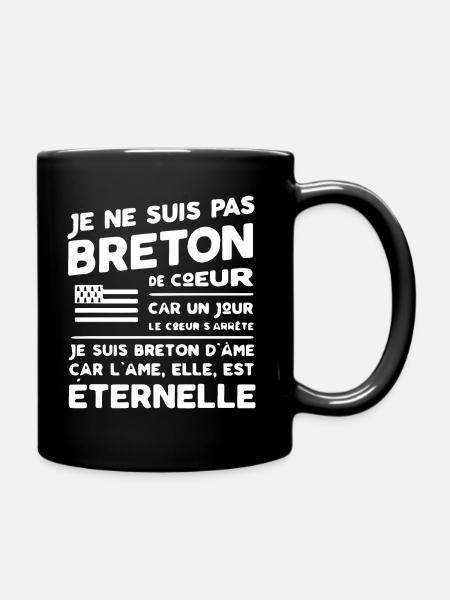 Phrase Citation Humour Breton Bretagne Idée Cadeau - Mug uni - noir