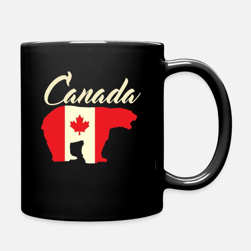 Ours du Canada cool avec drapeau Vintage Country Love - Mug uni - noir