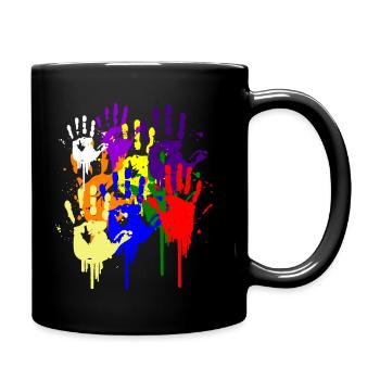 Paint Hand Blob Colorful Painter Gift Imprint Cool - Tasse einfarbig - Schwarz - Rechts