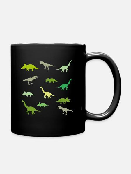 Dinosaurs Pattern - Full Colour Mug - black
