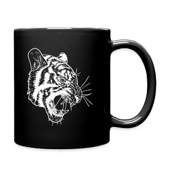 Tieger Head Wilderness Safari Power Cool Gift idea - Full Colour Mug - black - Right