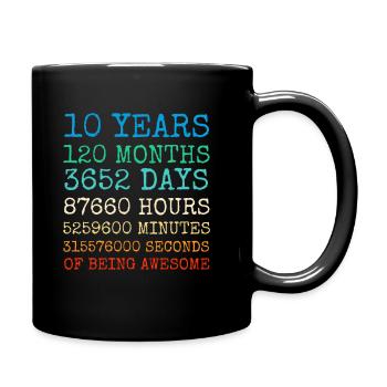 Youth Birthday10Years Vintage Retro Gift - Full Colour Mug - black - Right