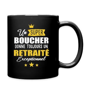 Boucher retraité charcutier retraite homme cadeau - Mug uni - noir - Droite