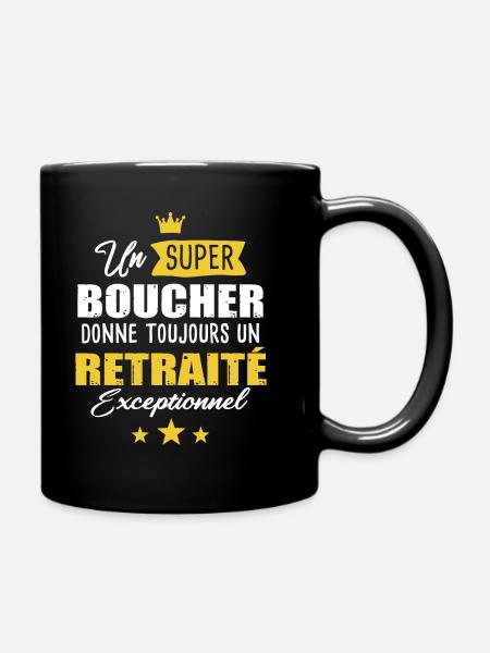 Boucher retraité charcutier retraite homme cadeau - Mug uni - noir
