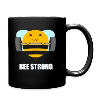 Be Strong Biene Kraftsport Fitness Gym Workout - Tasse einfarbig - Schwarz - Rechts