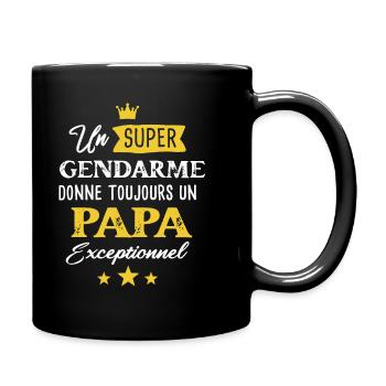 Gendarme futur papa cadeau drôle tshirt homme - Mug uni - noir - Droite
